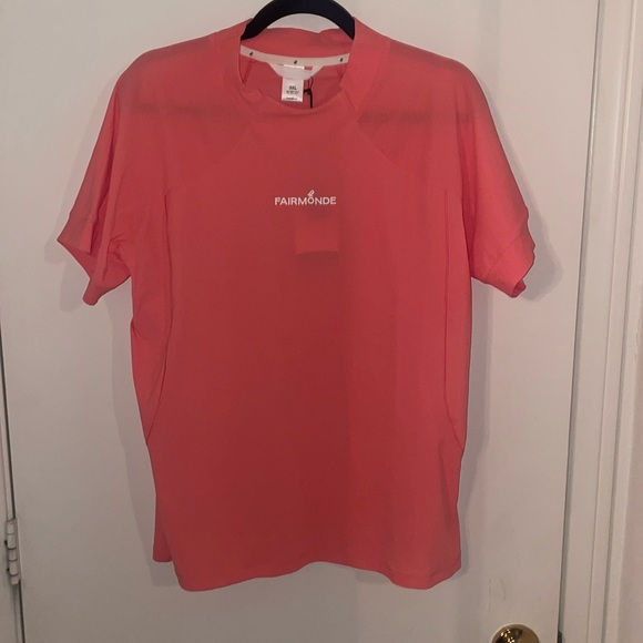 {Fairmonde} Active Fit Mock Neck Tee - Flamingo - Picture 3 of 7